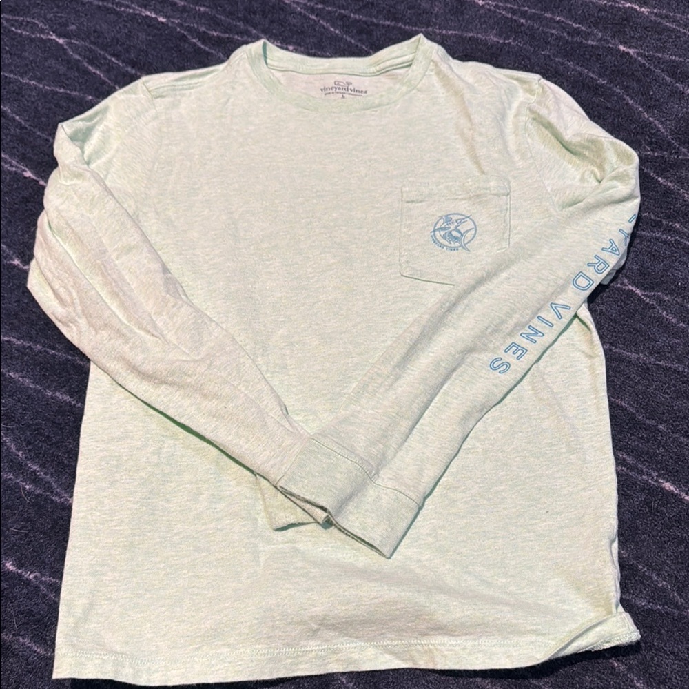 Vineyard Vines Light Green Long Sleeve Shirt boys L
